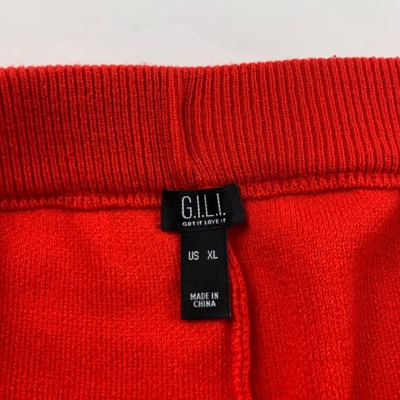 G.I.L.I. Red Soft Knitted Wide Leg Lounge Pant XL - Picture 3 of 6